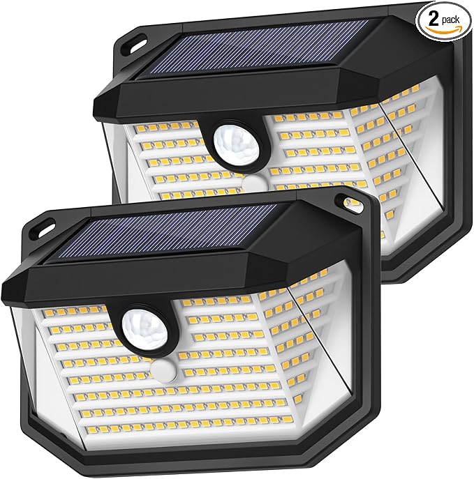 2-Pack Solar Outdoor Lights, Super Bright Solar Powered Motion Sensor Outdoor by Brightever