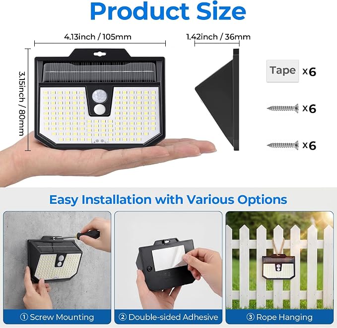 Brightever 4-Pack Solar Lights Outdoor Motion Sensor, Super Bright Outdoor - Image 2