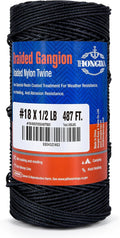 HONGDA Braided Black Nylon String, #18 Tarred Bank Line Twine, 487 Feet Black by hongda