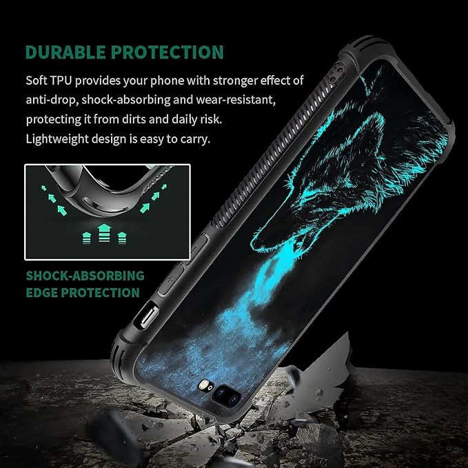 for iPhone 7 Plus/8 Plus Case, Soft Silicone Hard Acrylic Shock Protection - Image 3