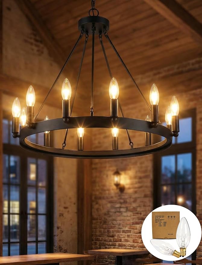 25 Pack Candle Light Bulbs, Crystal Clear Torpedo Tip Candelabra Replacement - Image 4
