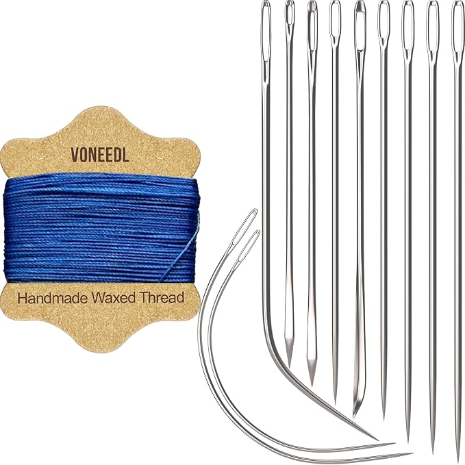 Upholstery Repair Kit: Waxed Sewing Thread & Heavy Duty Needles by VONEEDL