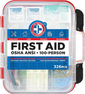 Be Smart Get Prepared First Aid Kit Hard Red Case 326 Pieces Exceeds OSHA and by BeSmartGetPrepared