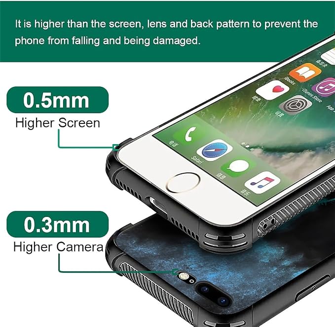 for iPhone 7 Plus/8 Plus Case, Soft Silicone Hard Acrylic Shock Protection - Image 6