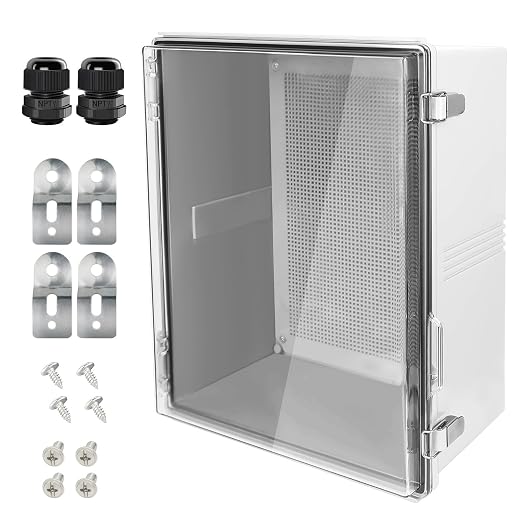 LeMotech Electrical Box, IP67 Waterproof Hinged Clear Cover Stainless Steel by LeMotech