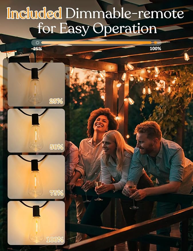 100ft Solar Outdoor String Lights - Image 2