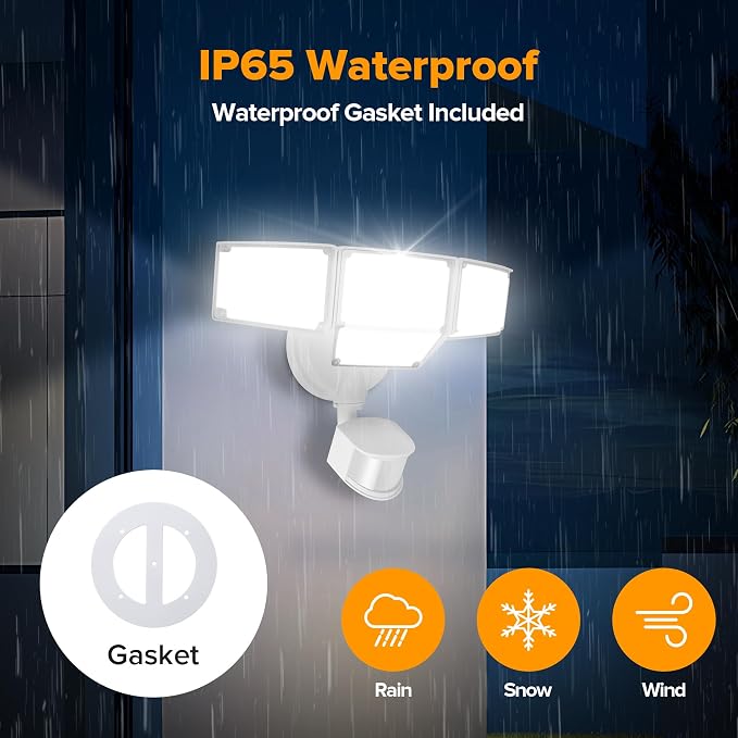 LUTEC 80W 9000LM LED Security Light Hardwire Motion Sensor Outdoor Lights - Image 6