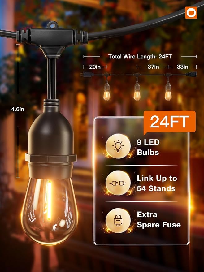 addlon LED Outdoor String Lights 24FT - Image 5