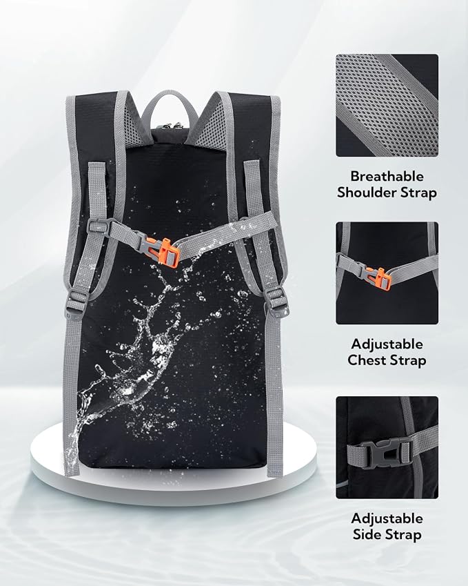 WATERFLY Hiking Packable Daypack Backpack: 25L Ultra Lightweight Day Pack - Image 4