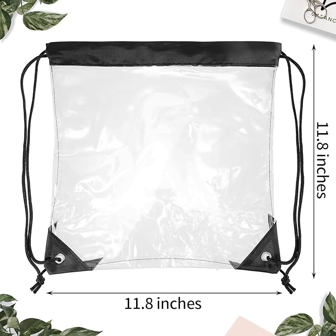 Shappy 30 Pcs Clear Drawstring Backpack, Plastic Waterproof Transparent Stadium - Image 2