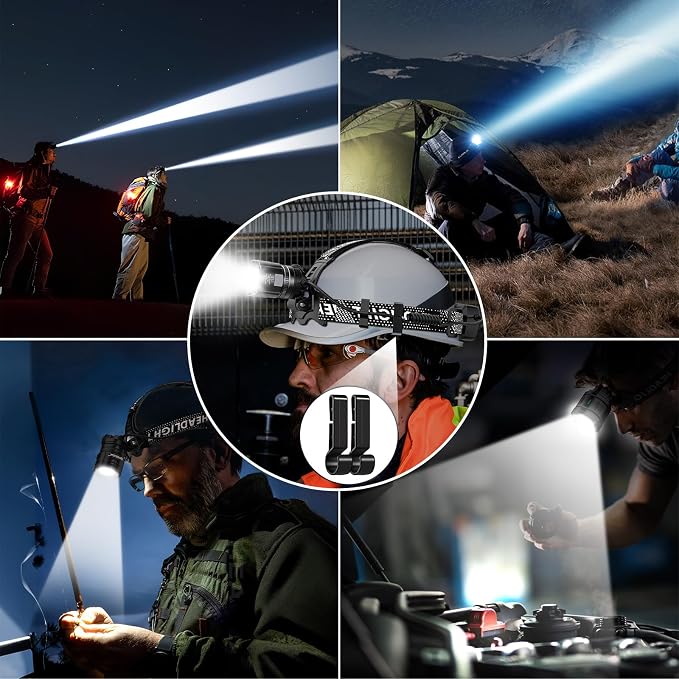 ATDOALL Super Bright LED Headlamp 4 Pack, High Lumen Rechargeable Head Lamp - Image 9