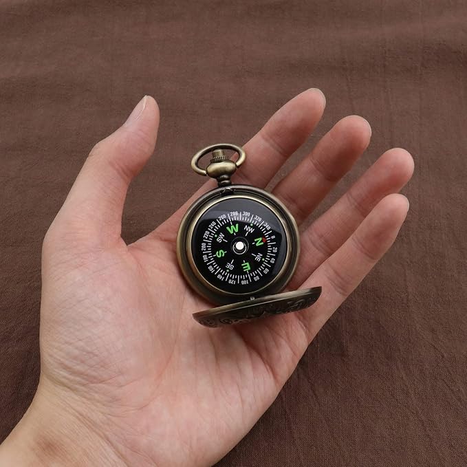 Create idea Retro Portable Compass Camping Survival Compass Metal Pocket - Image 5