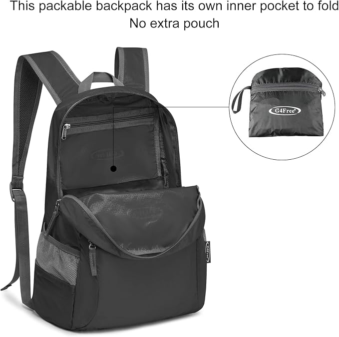 G4Free 20L Lightweight Packable Backpack Travel Hiking Daypack Foldable Backpack - Image 6