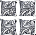 Ambesonne Abstract Throw Pillow Cushion Case Pack of 4, Mix of White and Black by Ambesonne