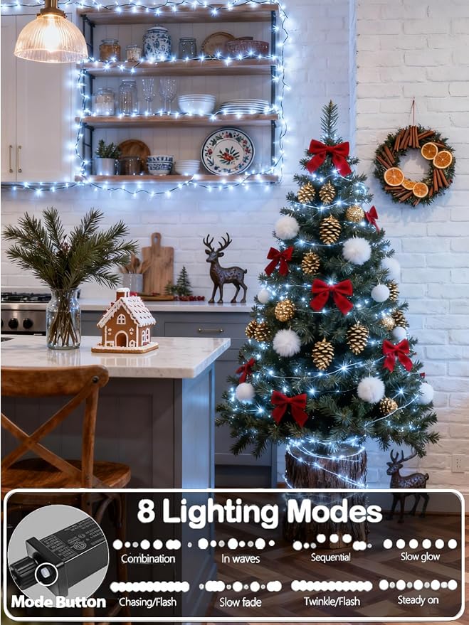 Upgraded 99FT 300 LED Christmas Lights Outdoor & Indoor, Memory Function & - Image 2