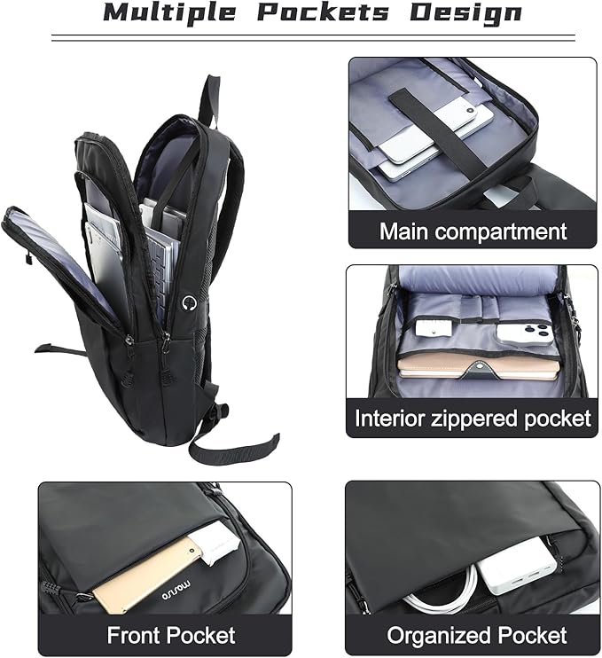 MOSISO Laptop Backpack for Men, Slim Lightweight Compact Computer Backpack for - Image 2