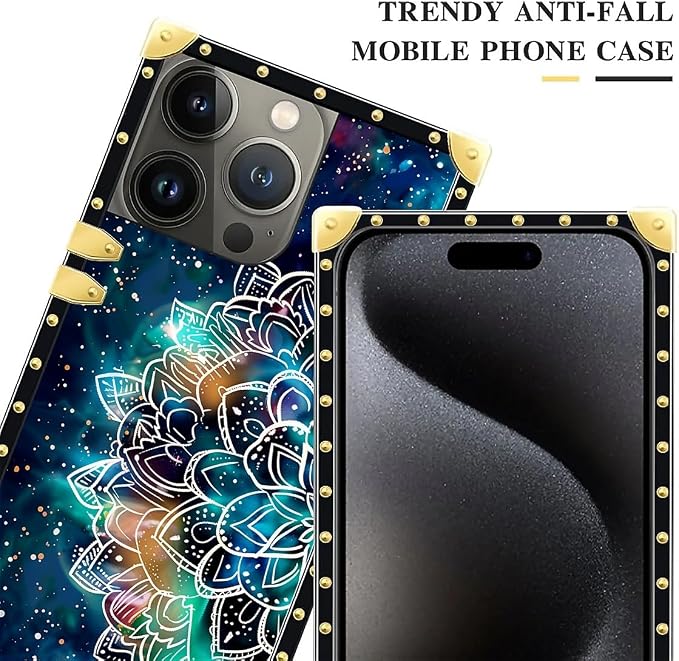 Compatible with iPhone 16 Pro Max Case, Starry Sky Colourful Mandala Luxury - Image 4