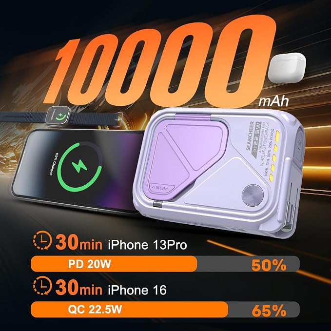 SEANCHEER P05 Portable Charger, Magnetic Power Bank, Small PowerBank, Battery - Image 4