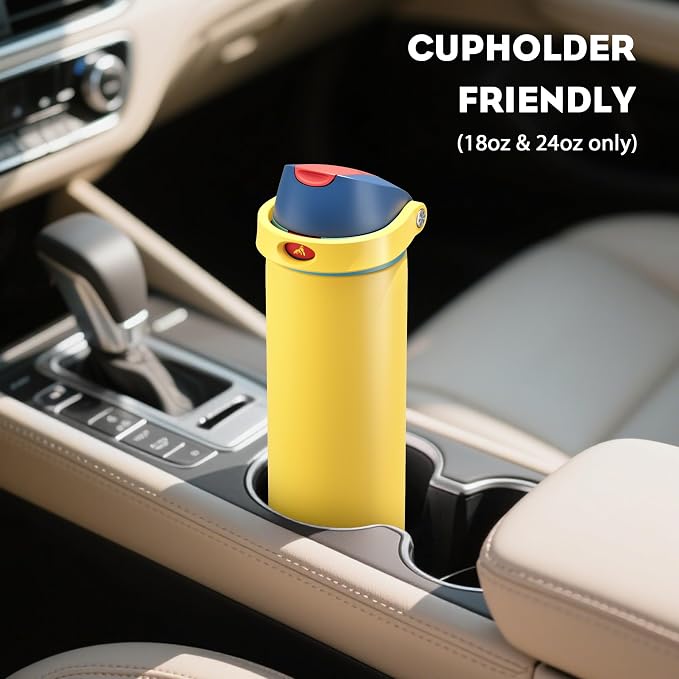 POWCAN 18 oz Stainless Steel Water Bottle: 2-in-1 Push-Button Spout & - Image 5