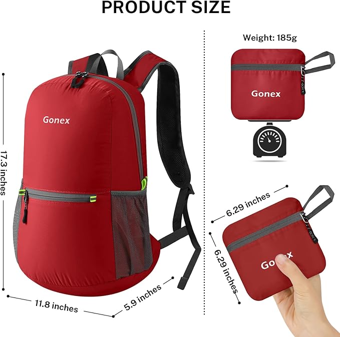 Gonex Ultra Lightweight Packable Backpack 20L Daypack Handy Foldable Camping - Image 2