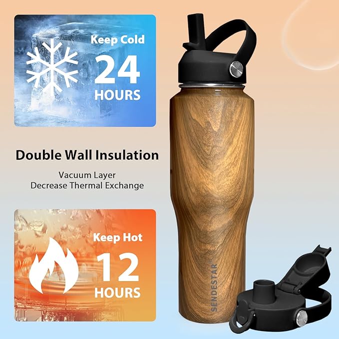 SENDESTAR 32oz Water Bottle Wide Mouth Stainless Steel Vacuum Insulated Double - Image 3