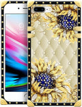 Compatible with iPhone 8 Plus 7 Plus Case, Sunflower Diamonds Leather Luxury by Unknown