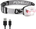 Foxelli USB-C Rechargeable LED Headlamp – Super Bright, Lightweight Head Lamp by FOXELLI