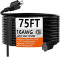 HUANCHAIN 75 FT 16 Gauge Black Indoor Outdoor Extension Cord Waterproof by huanchain