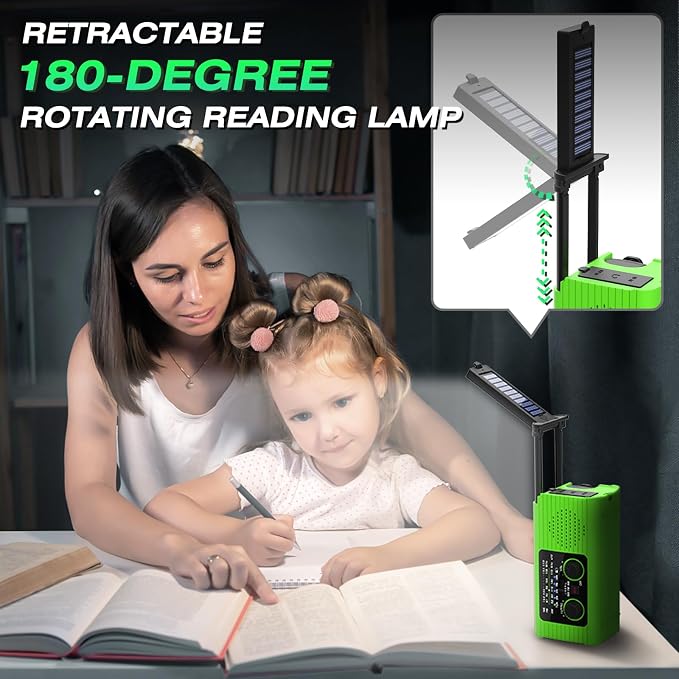 NITIGO Emergency Radio, Reading Lamp, Flashlight, SOS Alarm, Headphone Jack - Image 6