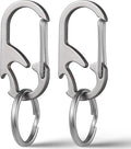 TISUR Titanium Carabiner Keychain Clip, Anti-Lost Key Ring Holder, Self-Locking by TISUR