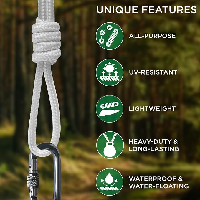 TECEUM Clothes Line & Flag Pole Rope – 1/4” & 3/8” – 90 FT | 150 FT – Strong - Image 4