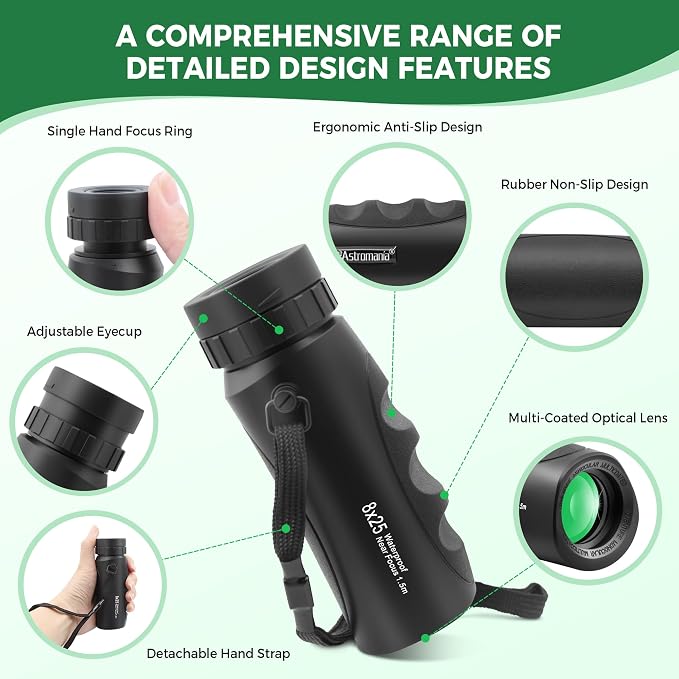 Astromania 8x25 Monocular for Adults, Compact Outdoor Accessory - Image 7