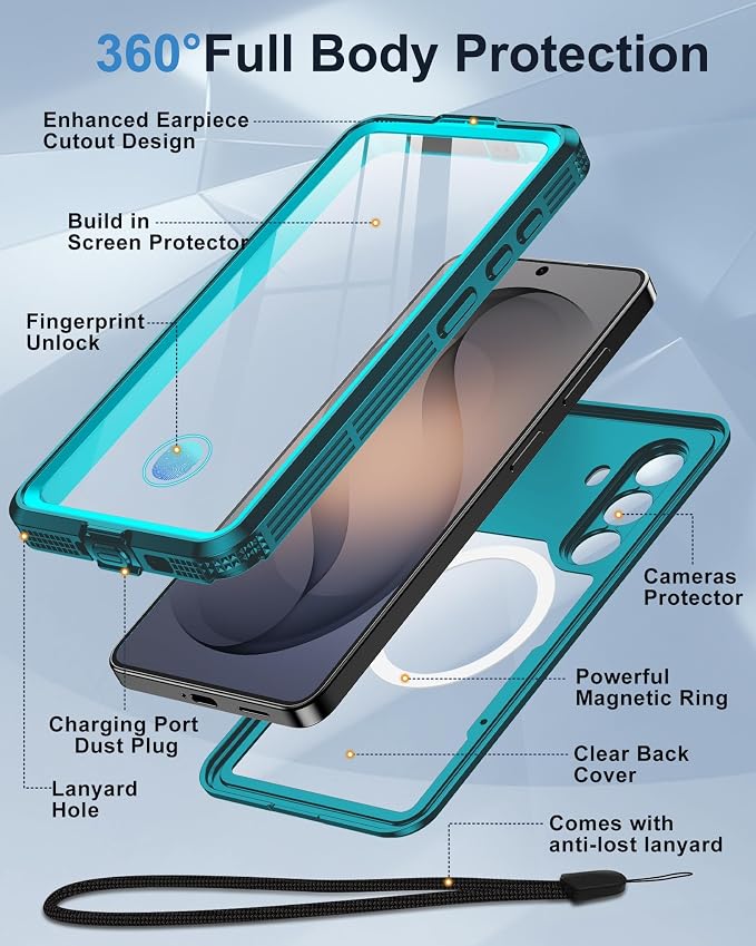 for Samsung Galaxy S26+ Plus Waterproof Case, Magnetic Heavy Duty Military - Image 5