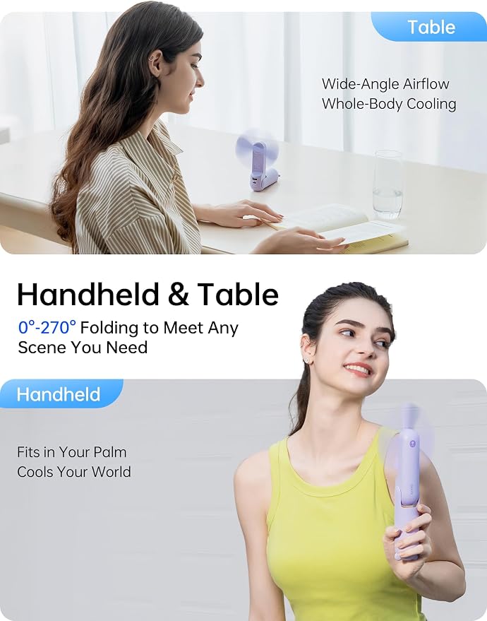 JISULIFE Handheld Fan 8 Plus: All-in-One Mini Fan - Image 4