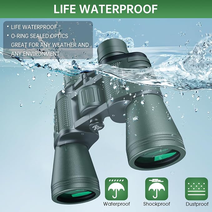 20x50 High Powered Binoculars for Adults, Waterproof Binoculars - Image 6
