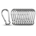 Carabiner Clip Hooks, 304 Stainless Steel Spring Snap Hook Fits Camping Hiking by KINLINK