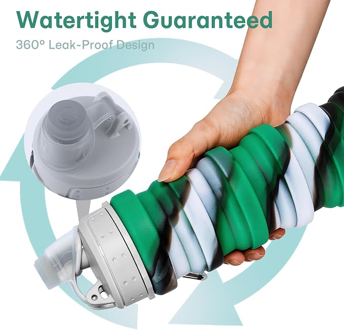 Reusable BPA Free Foldable Silicone Water Bottles - Image 4