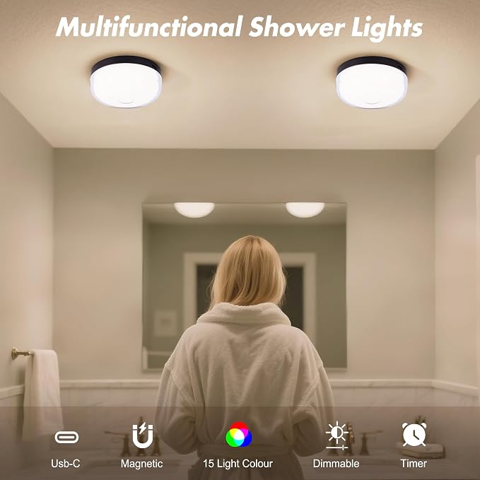 2-Pack Waterproof Shower Lights - Image 3