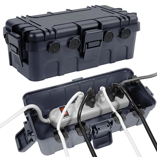 Outdoor Electrical Box Waterproof, OUTDSPLY Medium Outdoor Electrical Box w/ 6 by OUTDSPLY