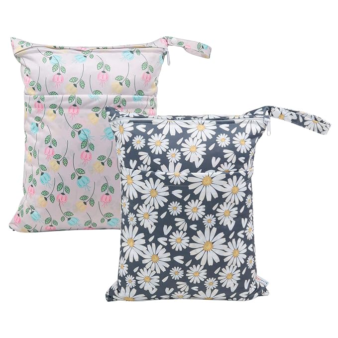 ALVABABY 2pcs Cloth Diaper Wet Dry Bags Waterproof Reusable by ALVABABY