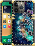 Compatible with iPhone 14 Pro Case, Starry Sky Colourful Mandala Luxury Golden by Unknown