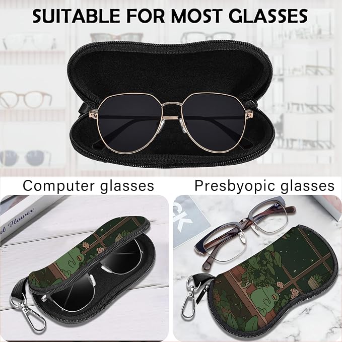 Glasses Case Sunglasses Eyeglass Soft Case Zipper Light Neoprene Pouch - Image 3