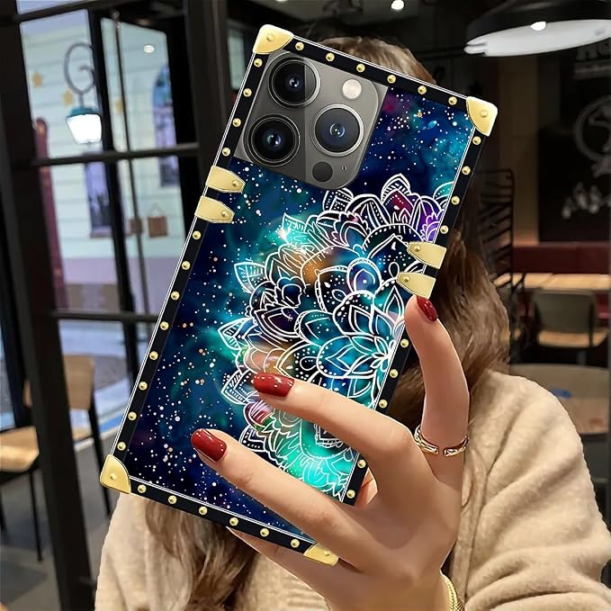 Compatible with iPhone 12 Pro Max Case, Starry Sky Colourful Mandala Luxury - Image 6