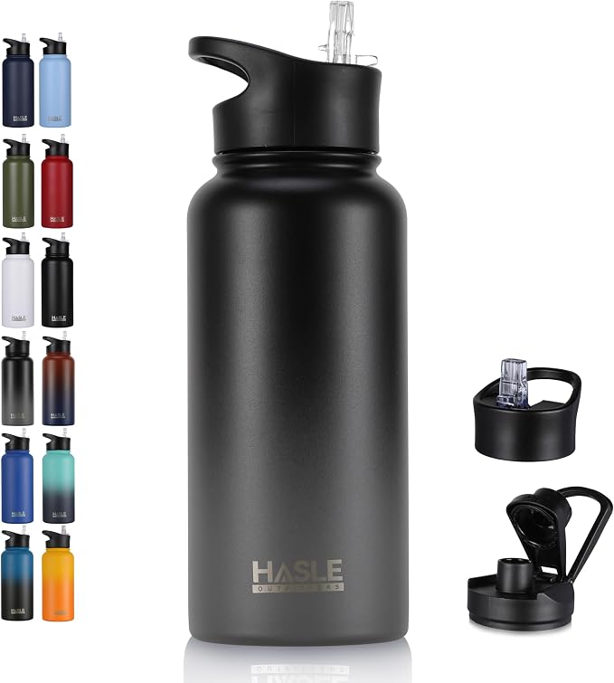 HASLE OUTFITTERS 32oz Stainless Steel Water Bottle, Vacuum Insulated Double by HASLEOUTFITTERS