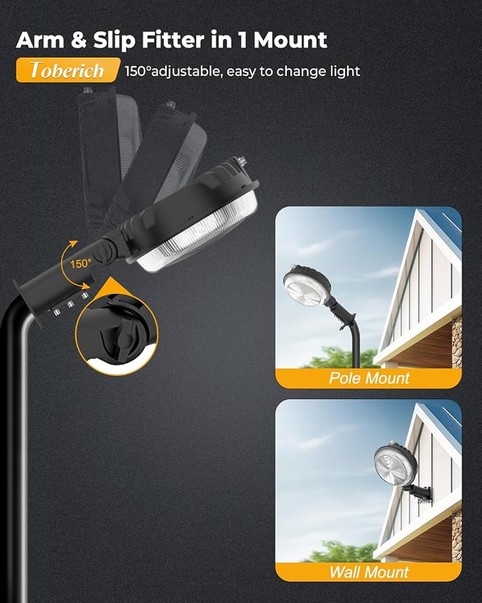 toberich LED Barn Light 4 Packs, 150W 20000LM Yard Area Lights Dusk to Dawn - Image 5