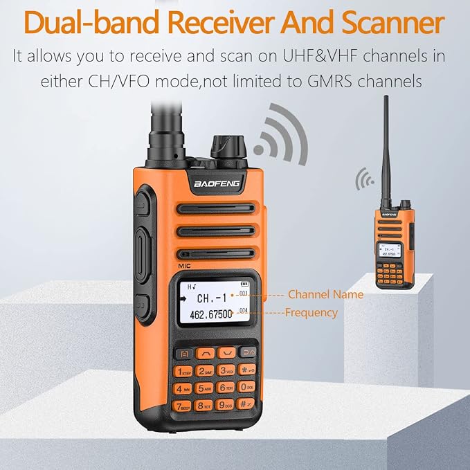 BAOFENG GM-15 Pro 8W GMRS Radio, Long Range Two Way Radio Rechargeable - Image 8