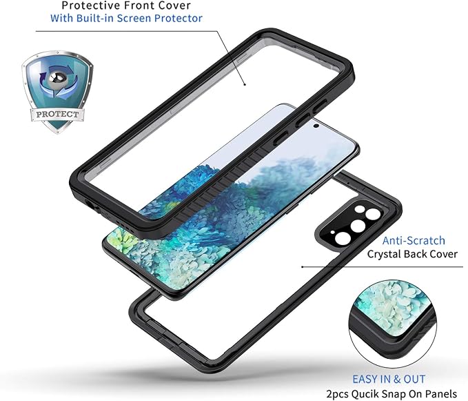 Lanhiem for Samsung Galaxy S20 Case, IP68 Waterproof Dustproof Case - Image 3