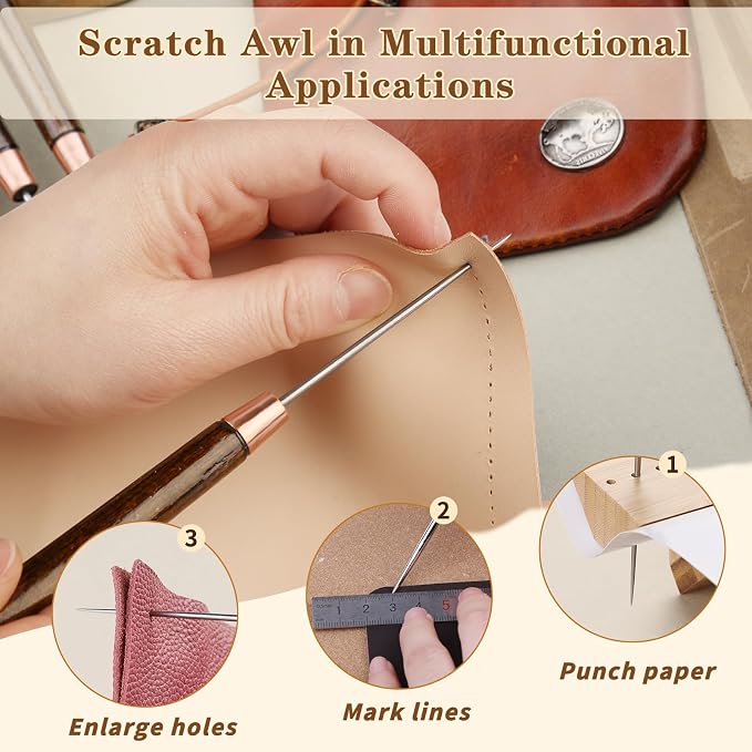 ZXIIXZ 6 Pcs Scratch Awl Tool, Awl Tool Sewing - Image 5