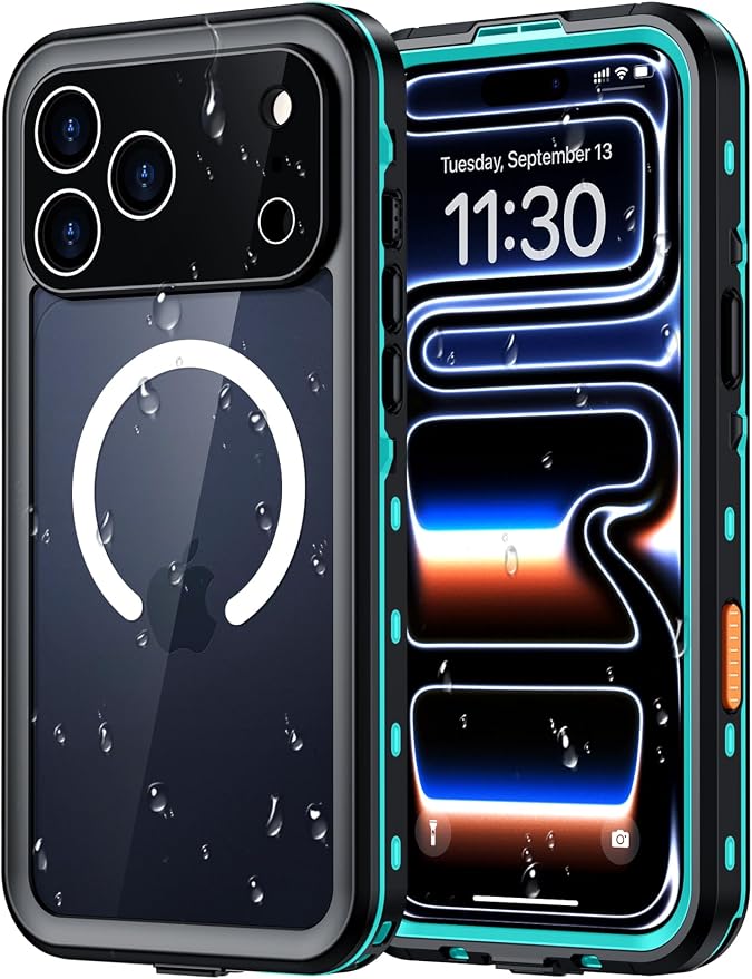Red2Fire for iPhone 17 Pro Case Waterproof, Phone Case 6.3" Blue/Clear by Red2Fire