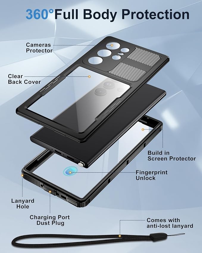 for Samsung Galaxy S23 Ultra Waterproof Case, Magnetic Heavy Duty Military - Image 5